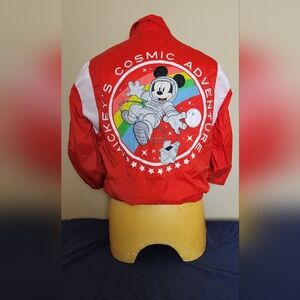 Disney Mickey Mouse Cosmic Space Adventure Pullover Red Windbreaker Jacket Sz S